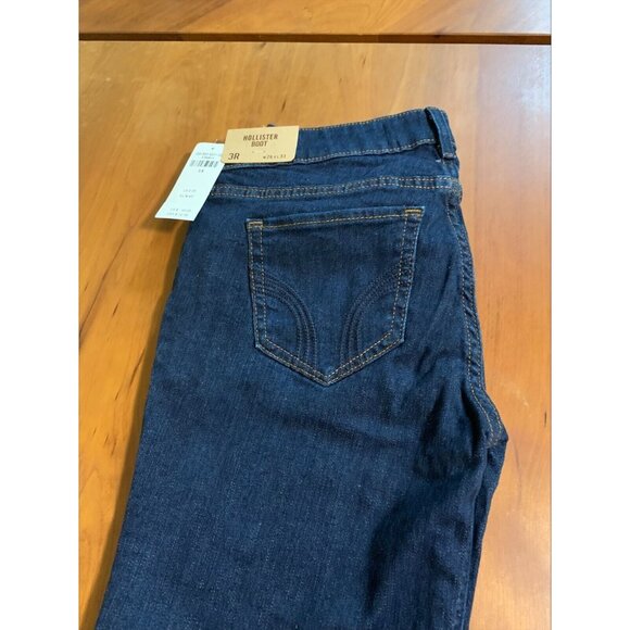 Hollister 3R 26 x 33 Boot Cut Embroidered Pocket Blue Jeans - Picture 2 of 4